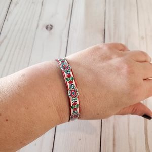 Vintage Michaela Frey Signed Enamel Bracelet